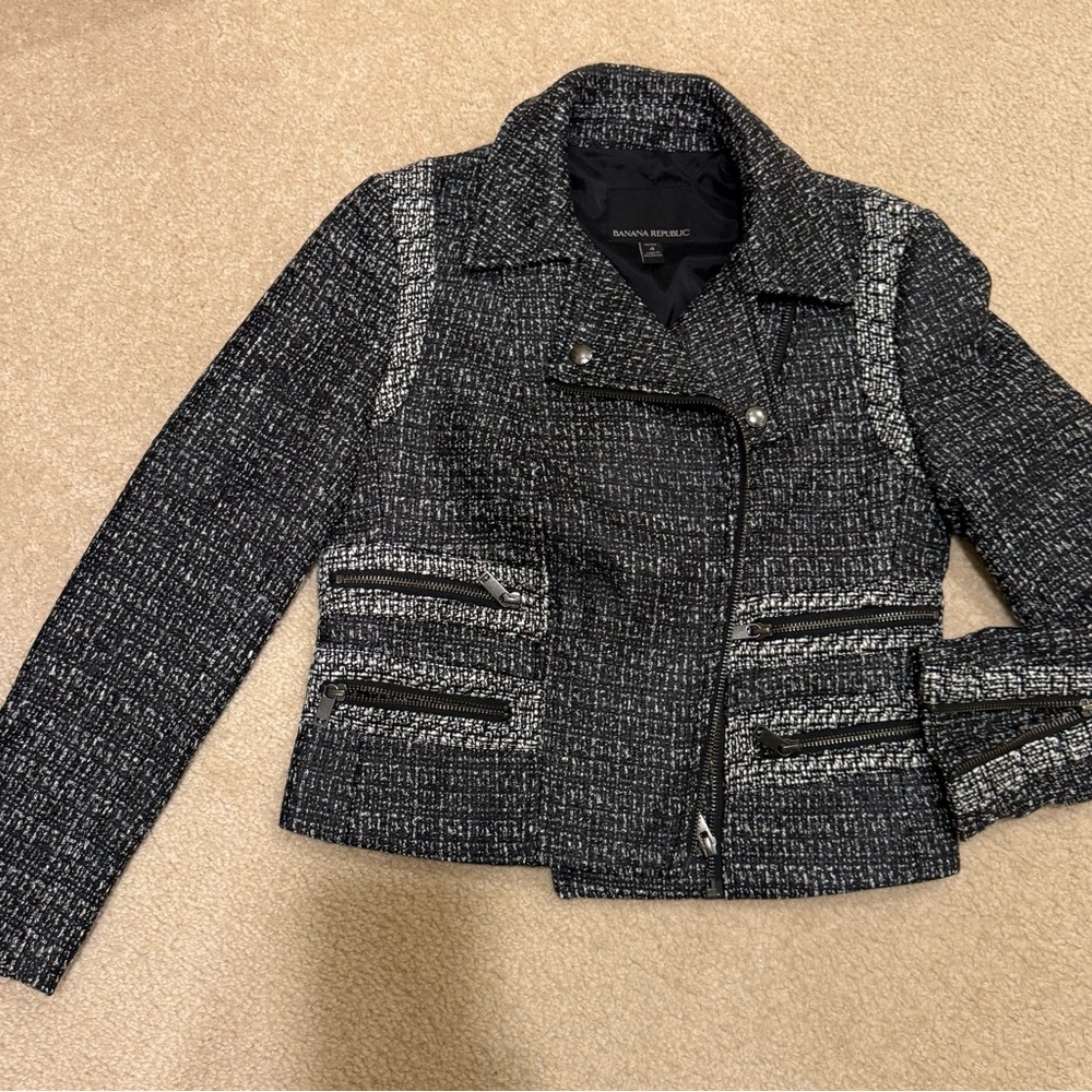 Banana Republic Black and Gray Women's Blazer